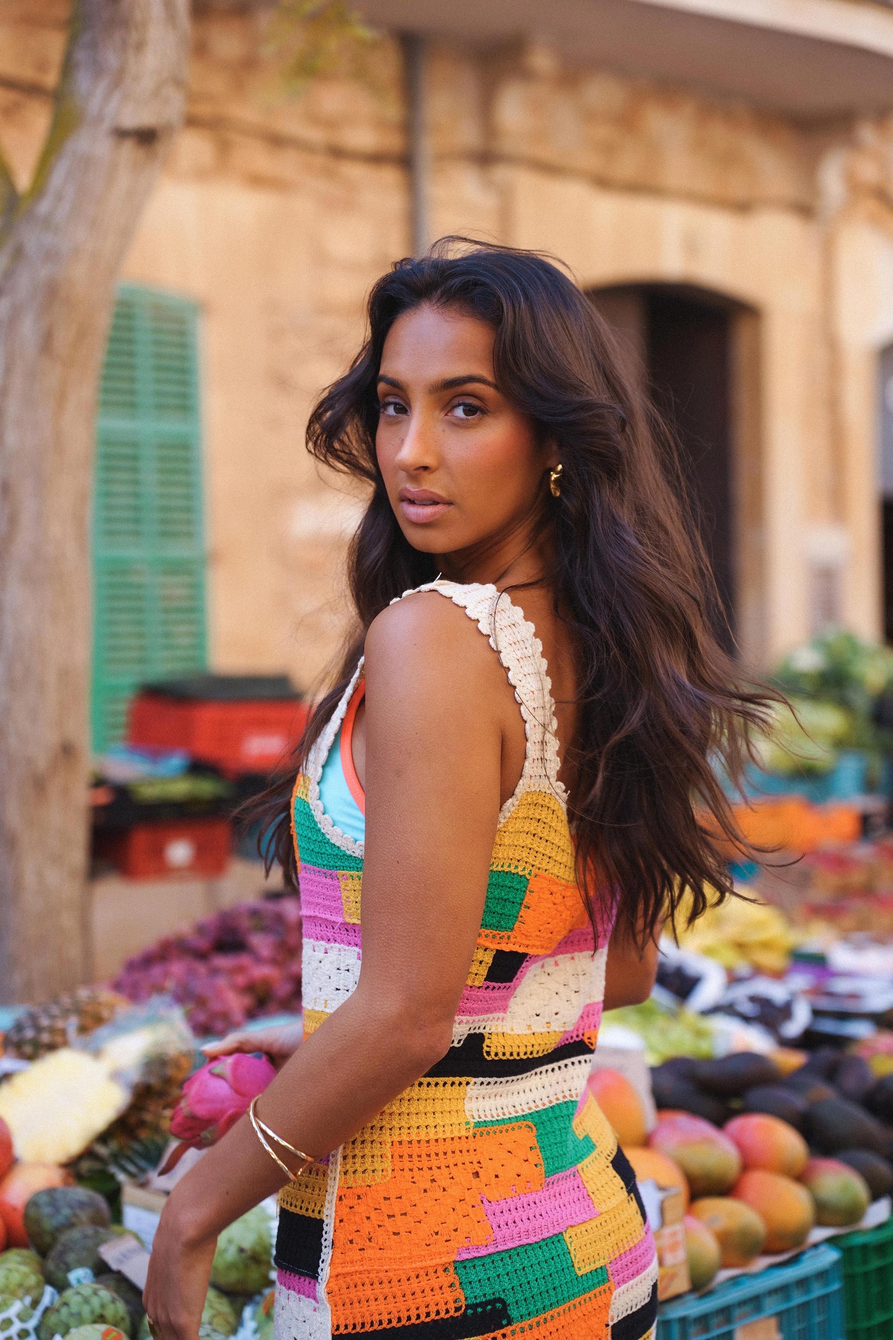 Vestido Crochê Colorido