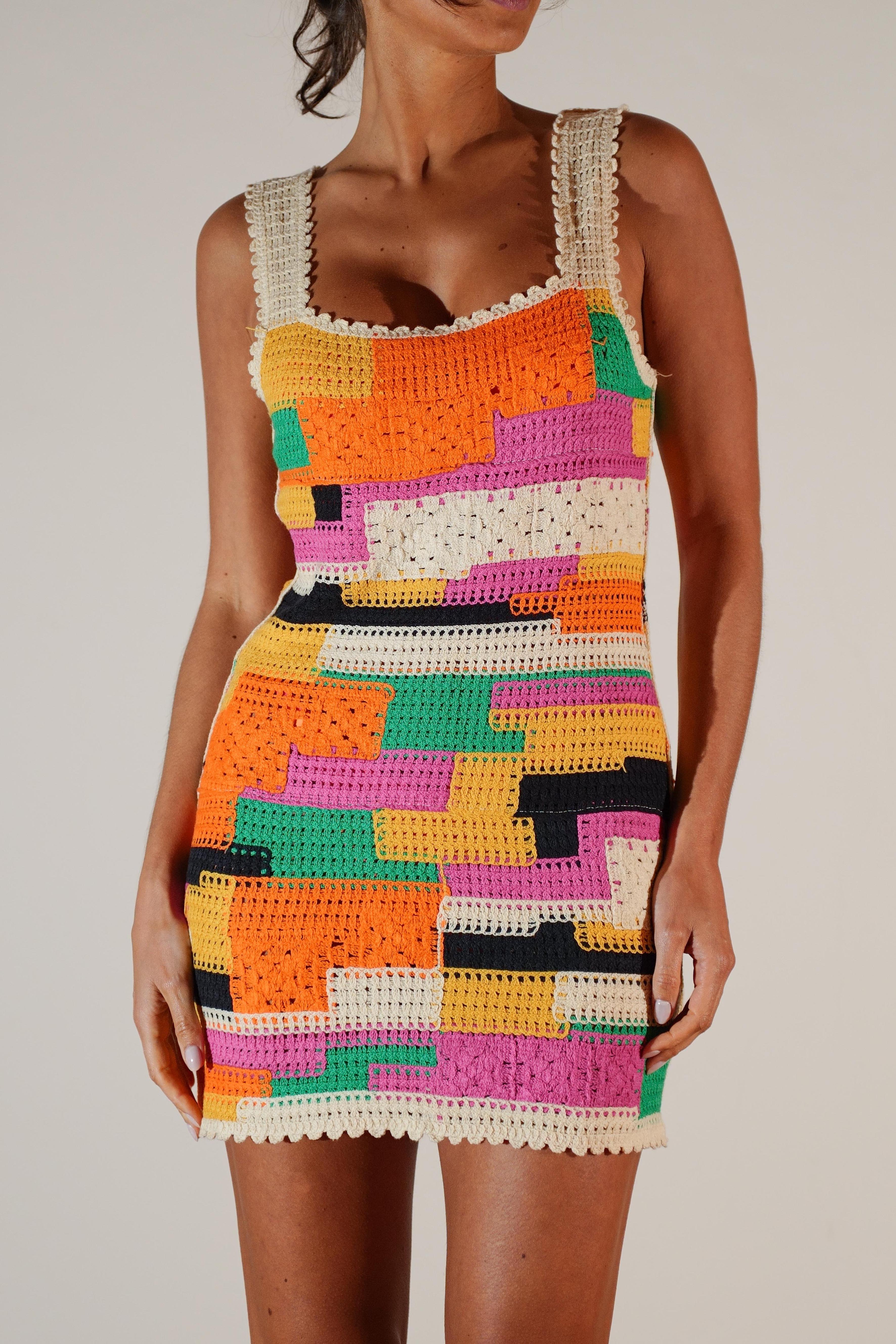 Vestido Crochê Colorido